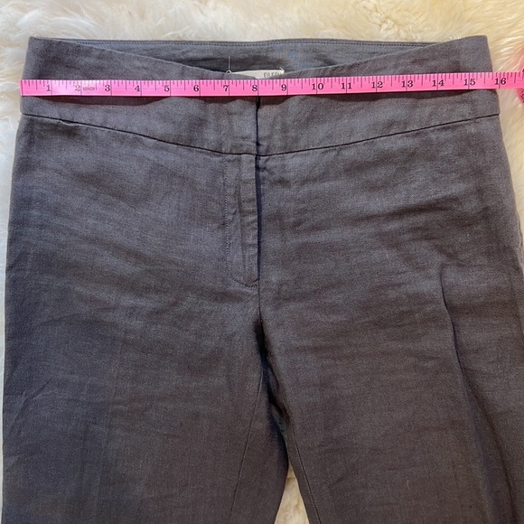 Eileen Fisher Grey Linen pant, wide-leg, zipper & hook in the front, size 6 - Picture 7 of 12